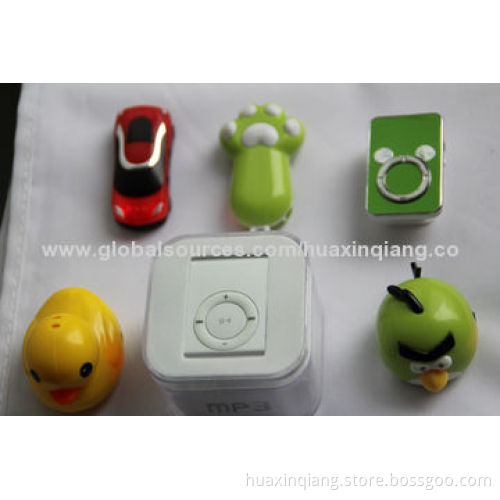 Portable MP3 Player, External Memory Card, Made of ABS, Silkscreen Logo